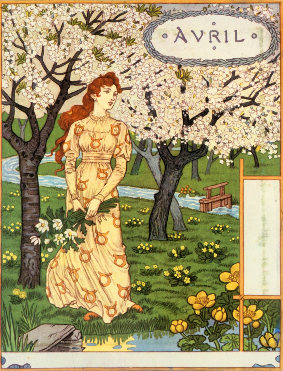 April, 1896 door Eugene Grasset