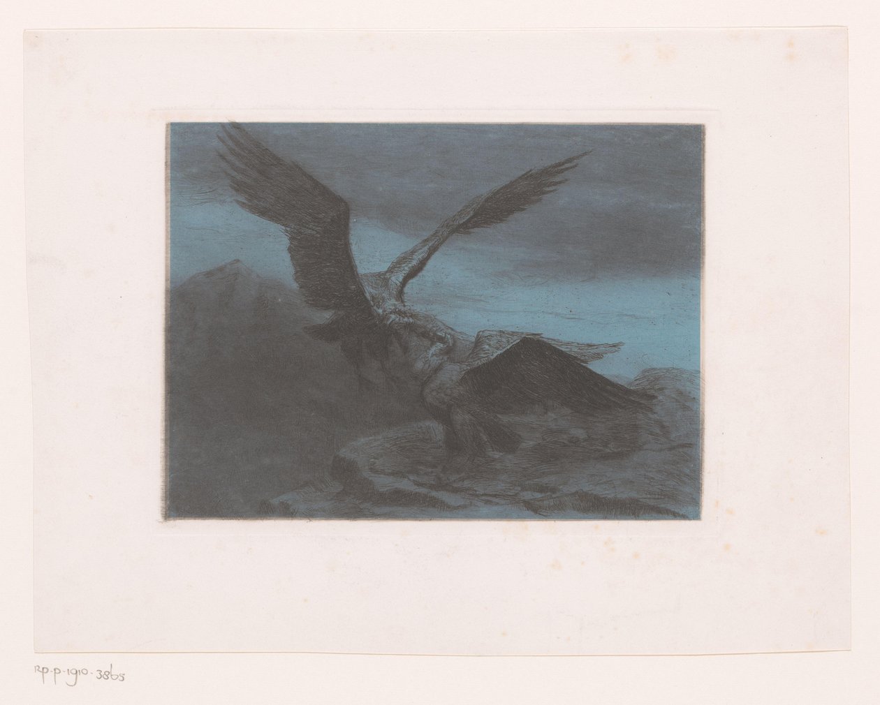 Twee arenden in een gebergte door Eugène Van Hove