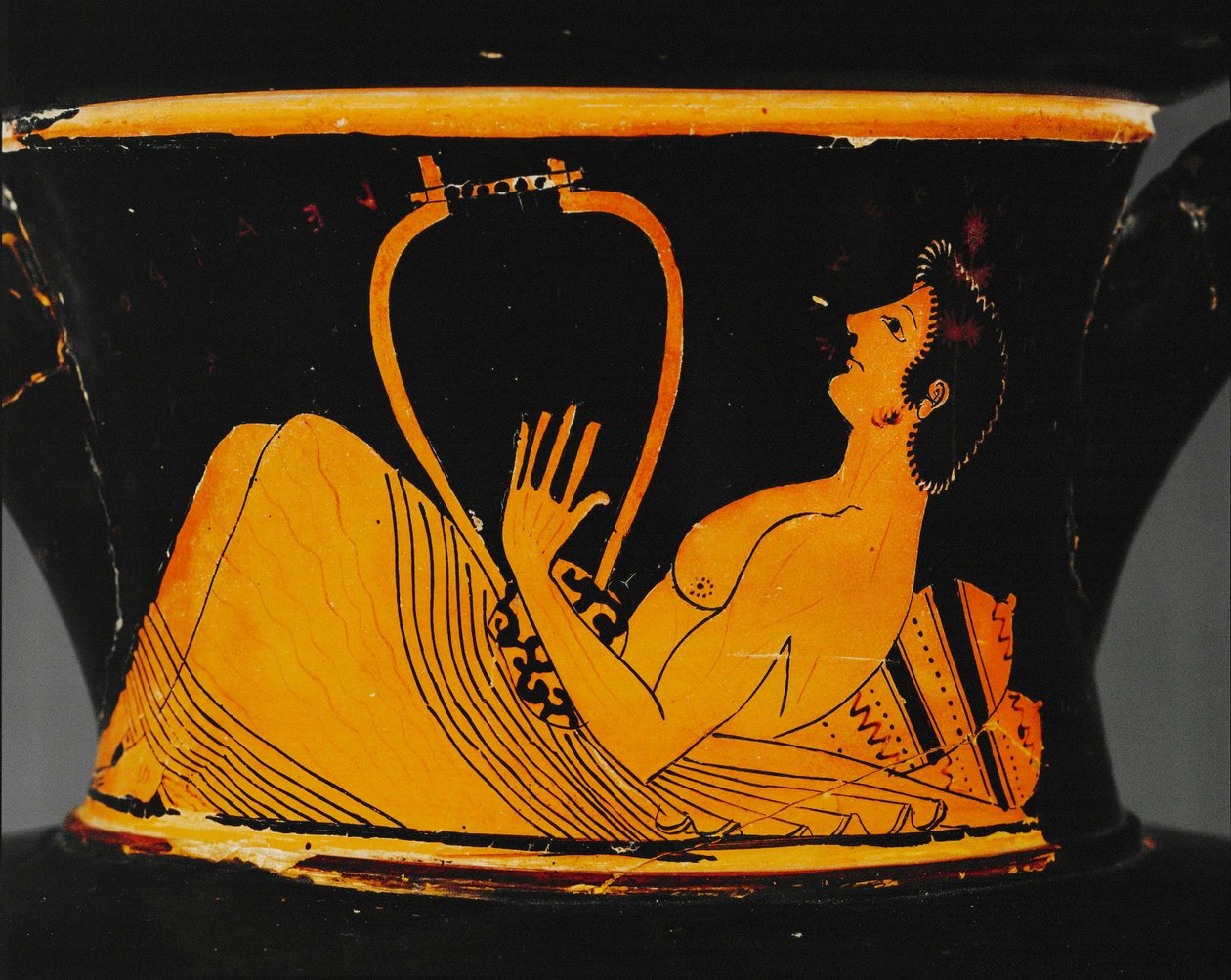 Ephebe speelt op de cythara ... door Euphronios