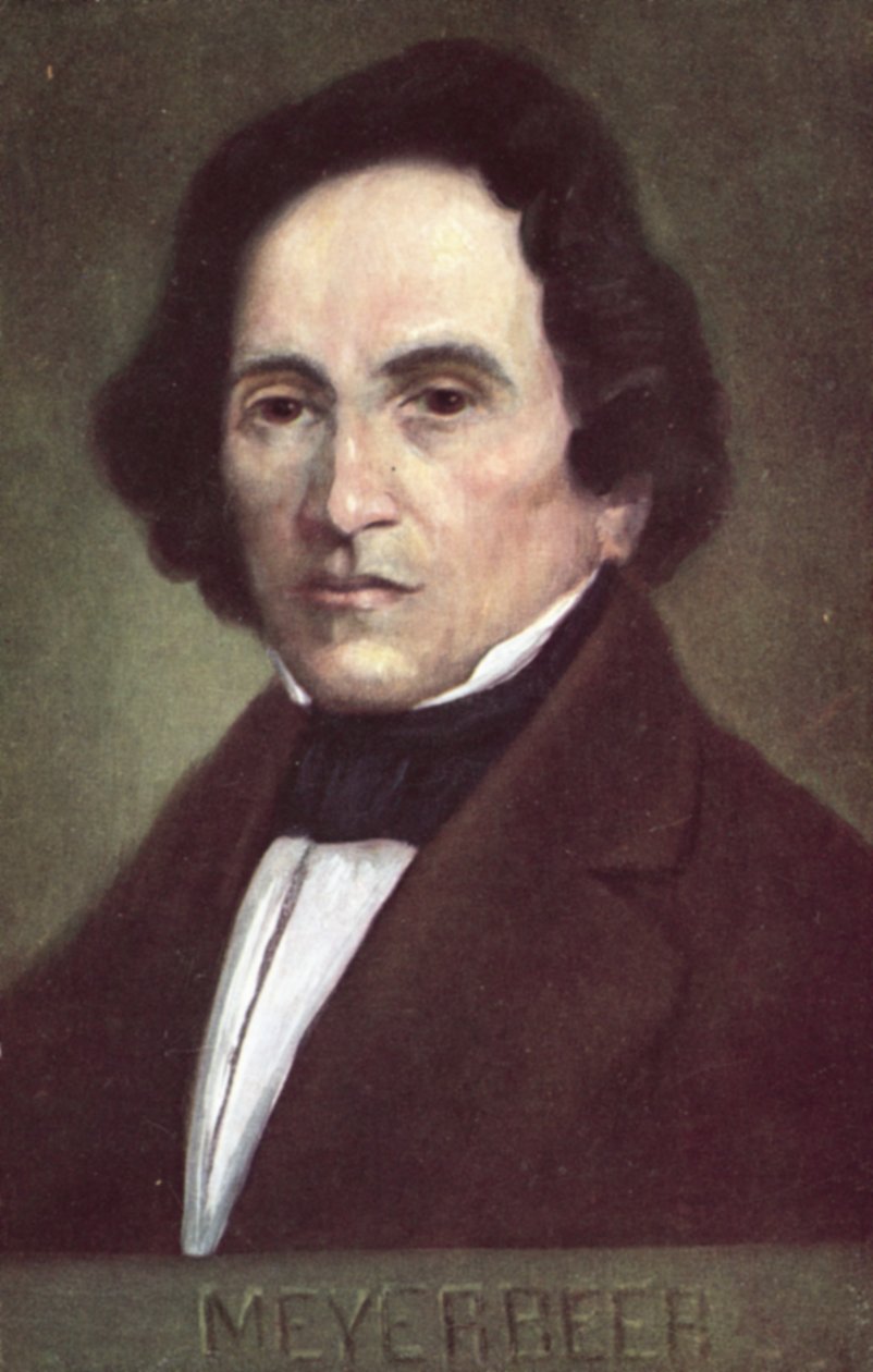 Giacomo Meyerbeer, Duits componist (kleurenlitho) door European School