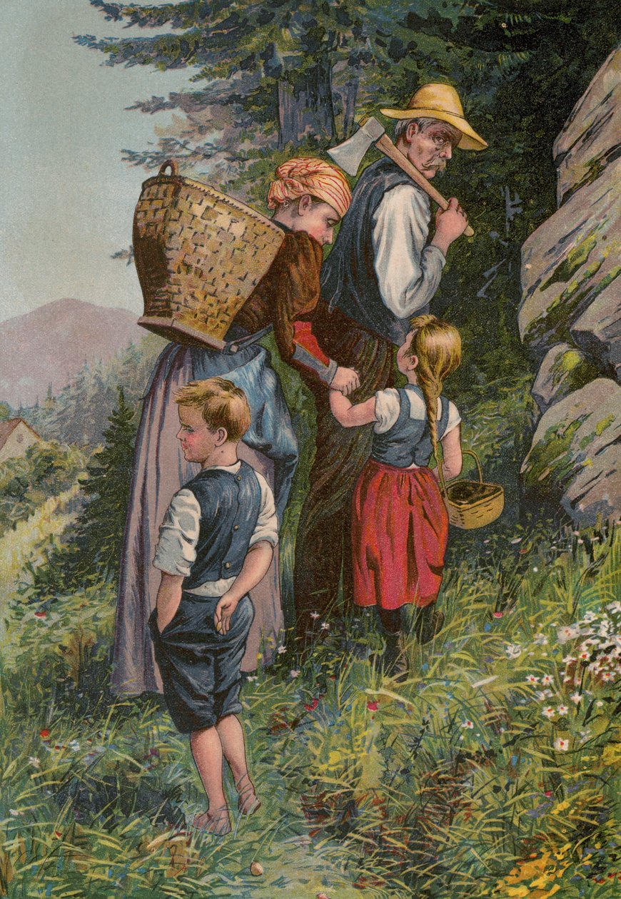 De sprookjes van Grimm: Hans en Grietje (chromolitho) door European School