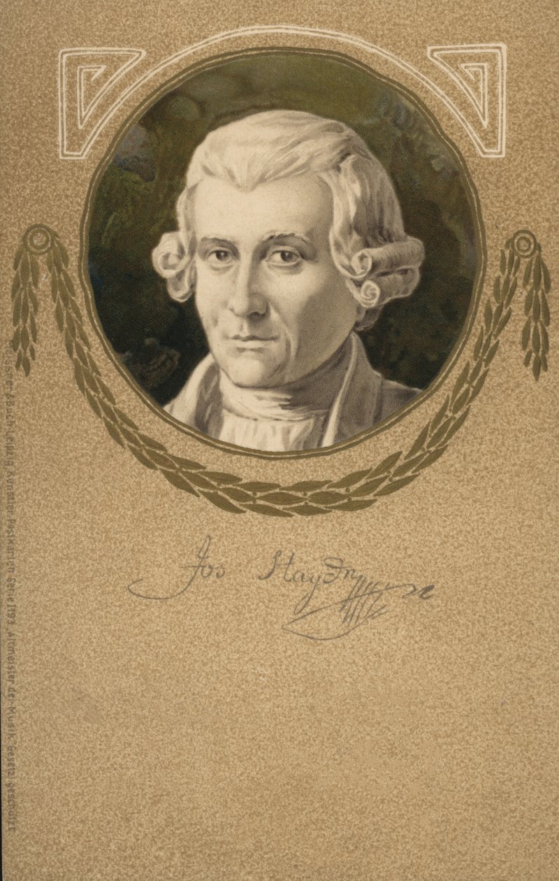 Joseph Haydn (kleurenlitho) door European School