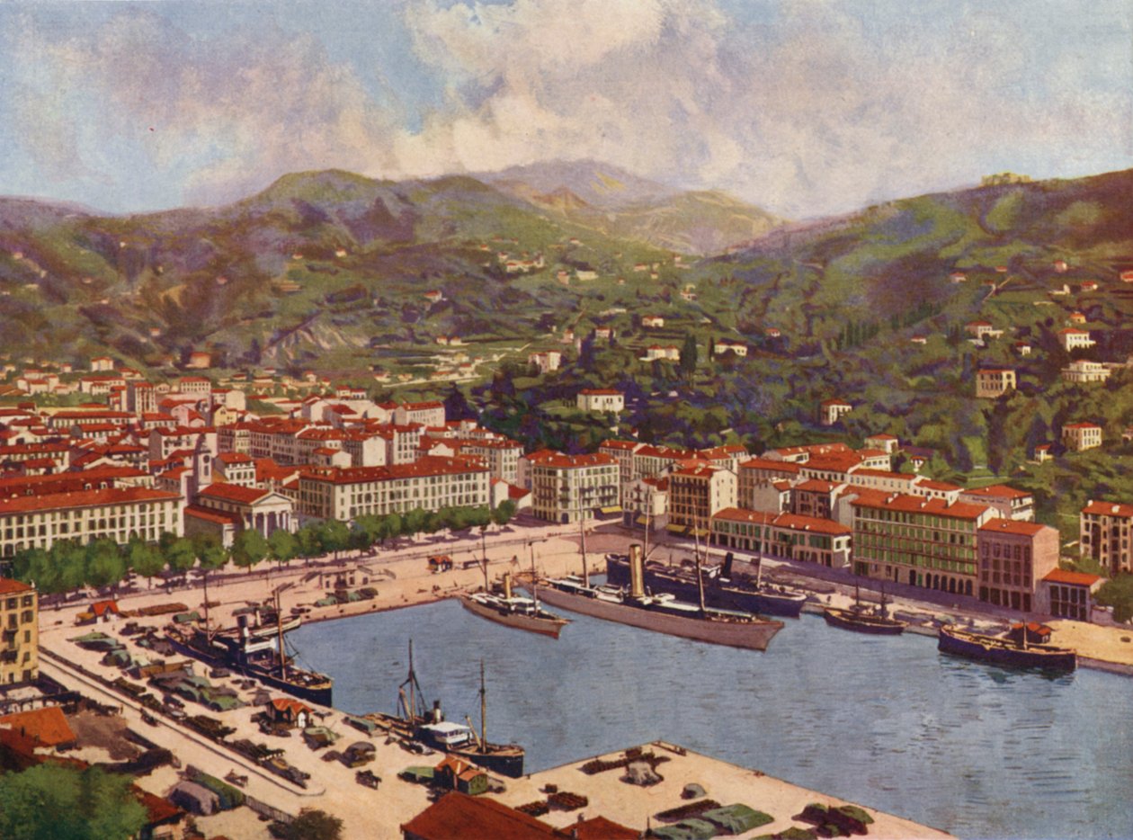 Nice, Le Port (kleurenlitho) door European School
