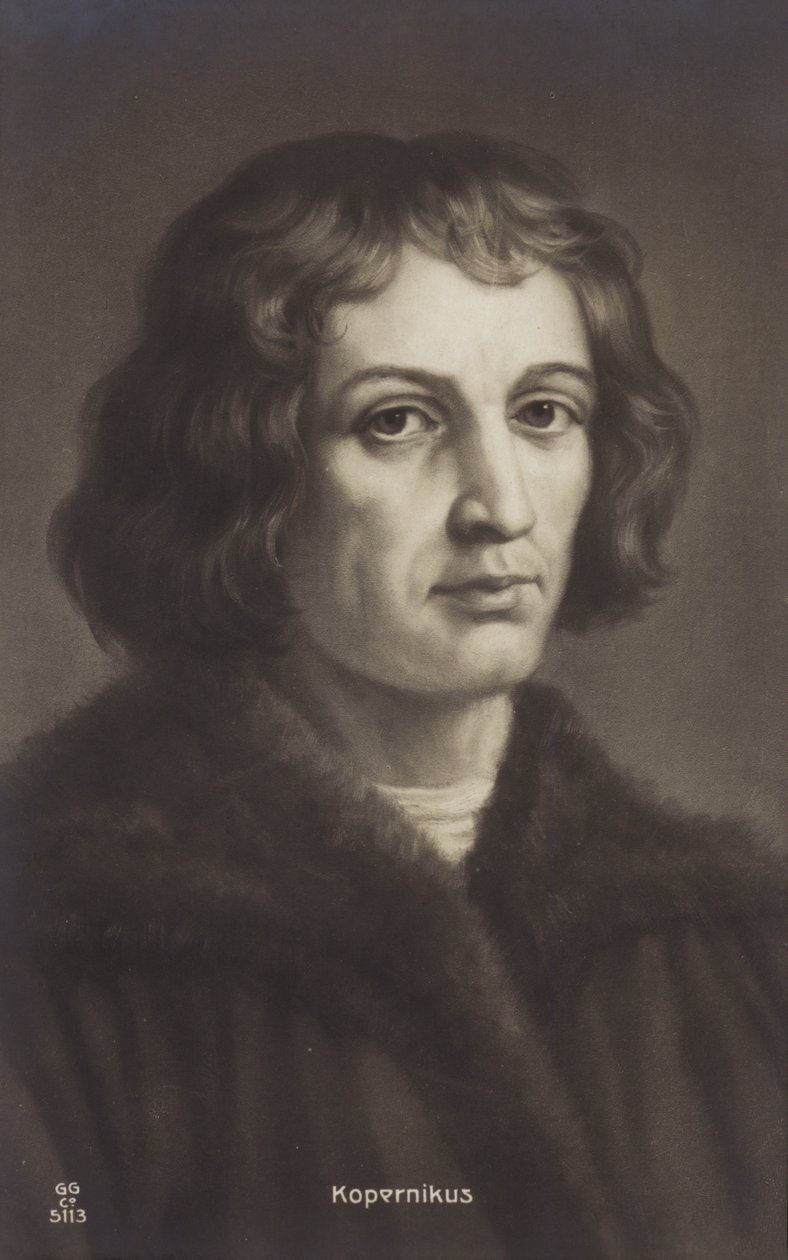 Nicolaus Copernicus (1473-1543), Pools astronoom (litho) door European School