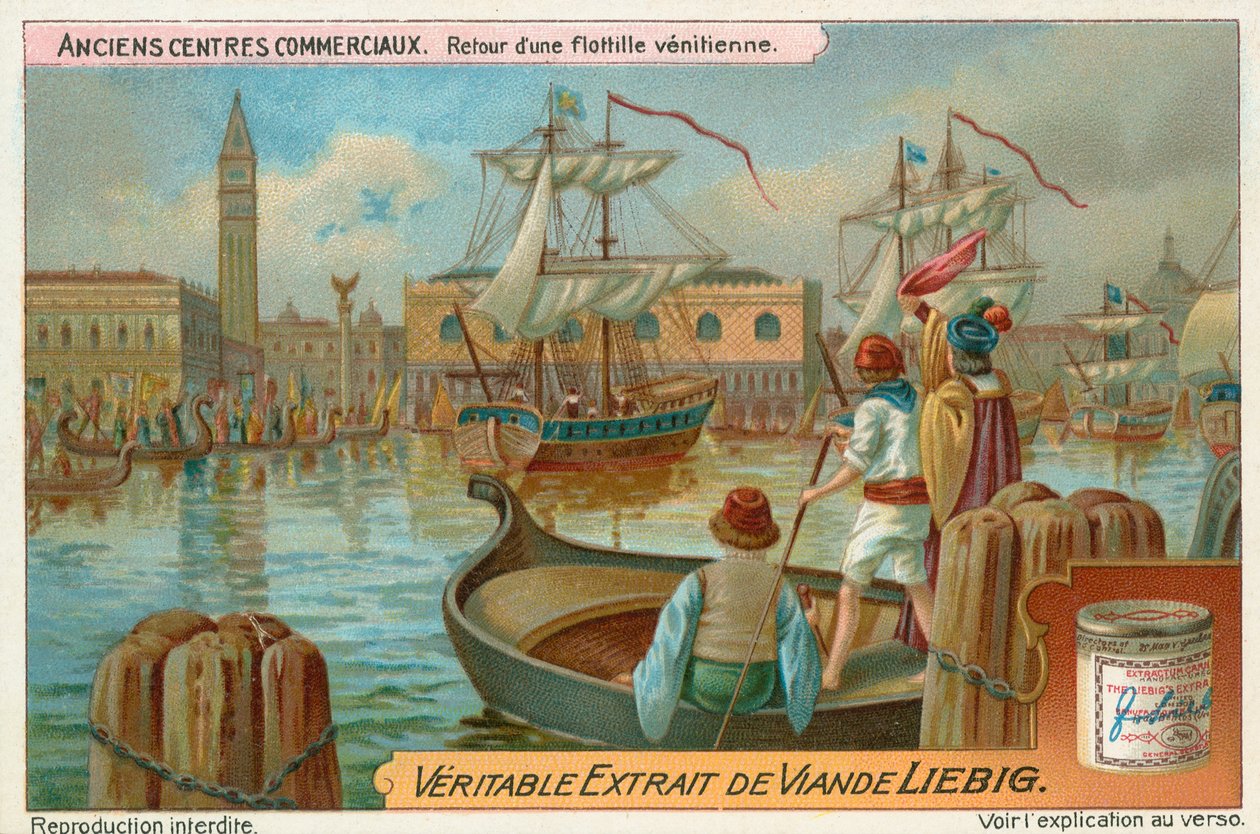 Venetië, Liebig-kaart, begin 20e eeuw (chromo) door European School