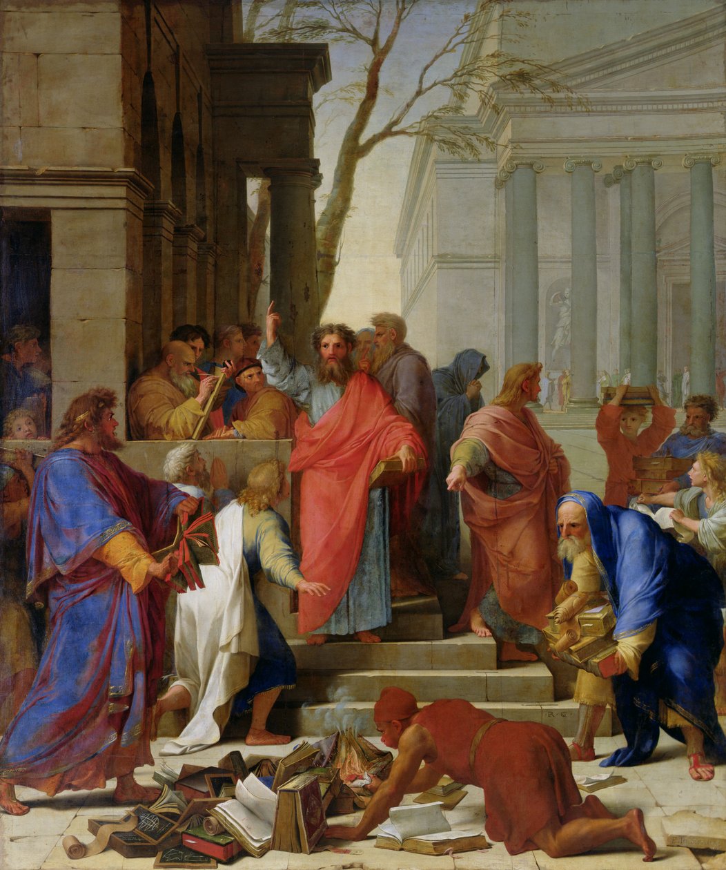 De Preek van St. Paulus in Efeze door Eustache Le Sueur