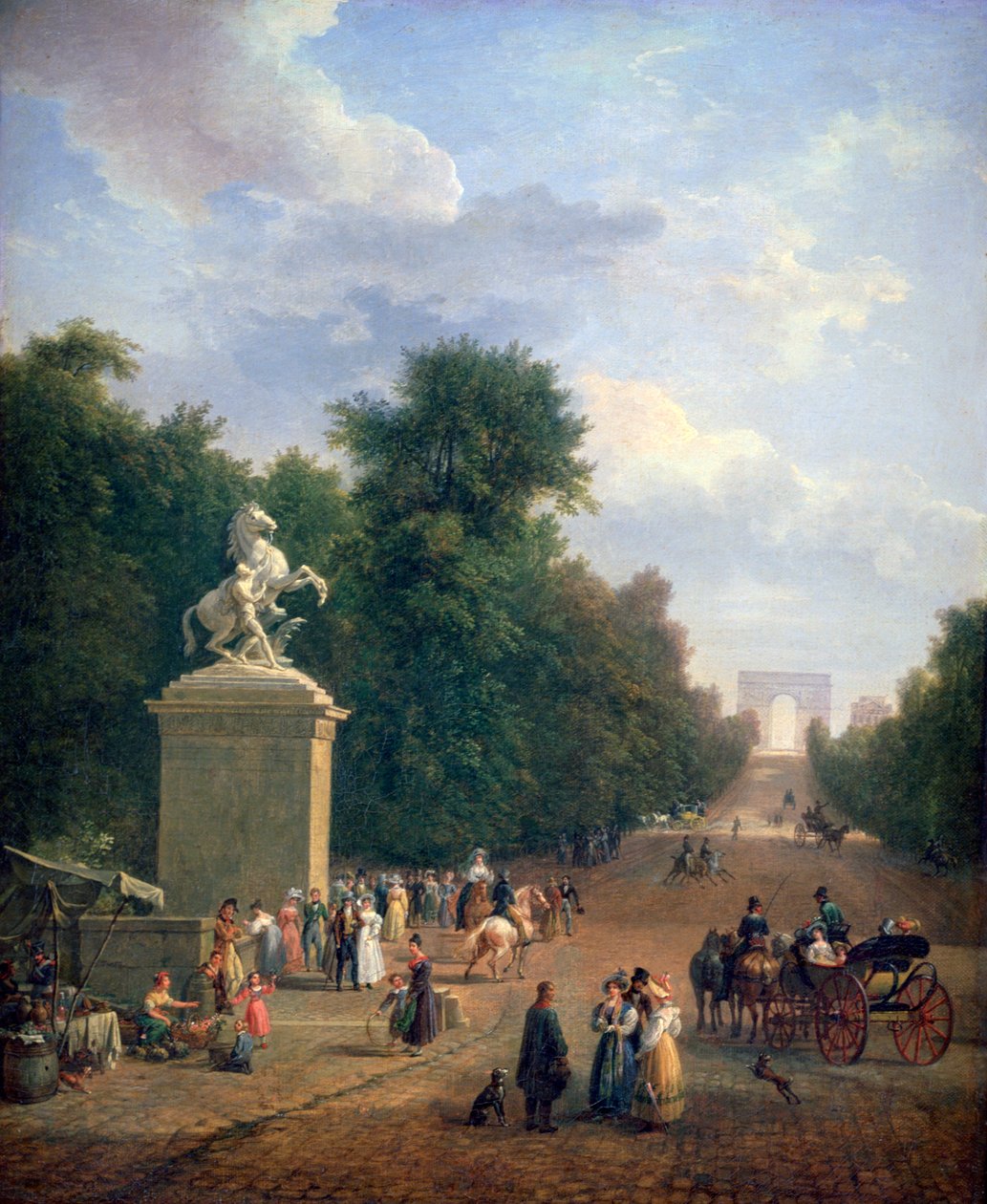 De ingang van de Champs-Élysées, ca. 1804-1836 door Eustache Francois Duval