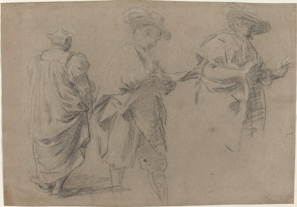 Een rechter en twee heren advocaten door Eustache Le Sueur