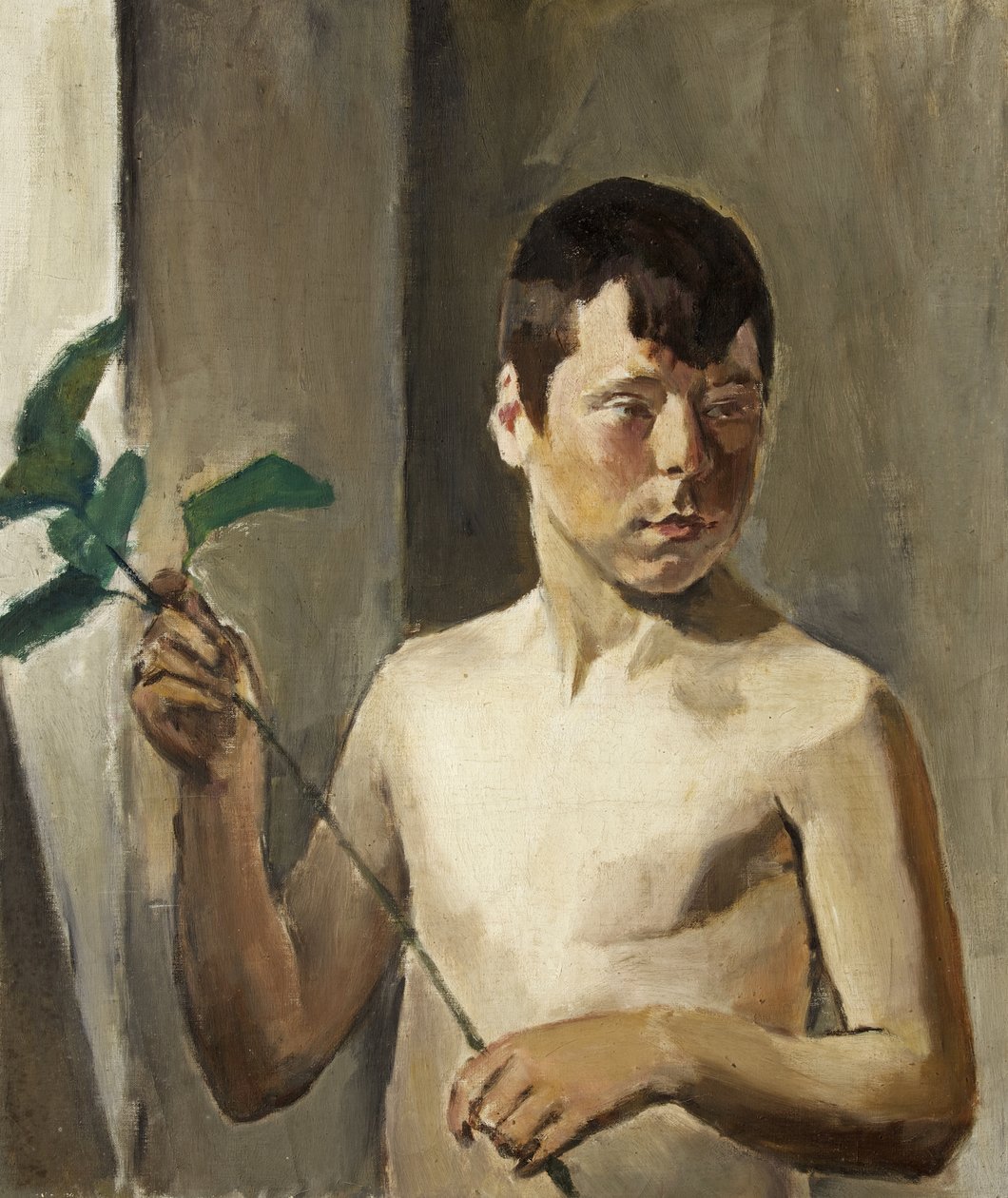 Jongen met blad door Evan John Walters