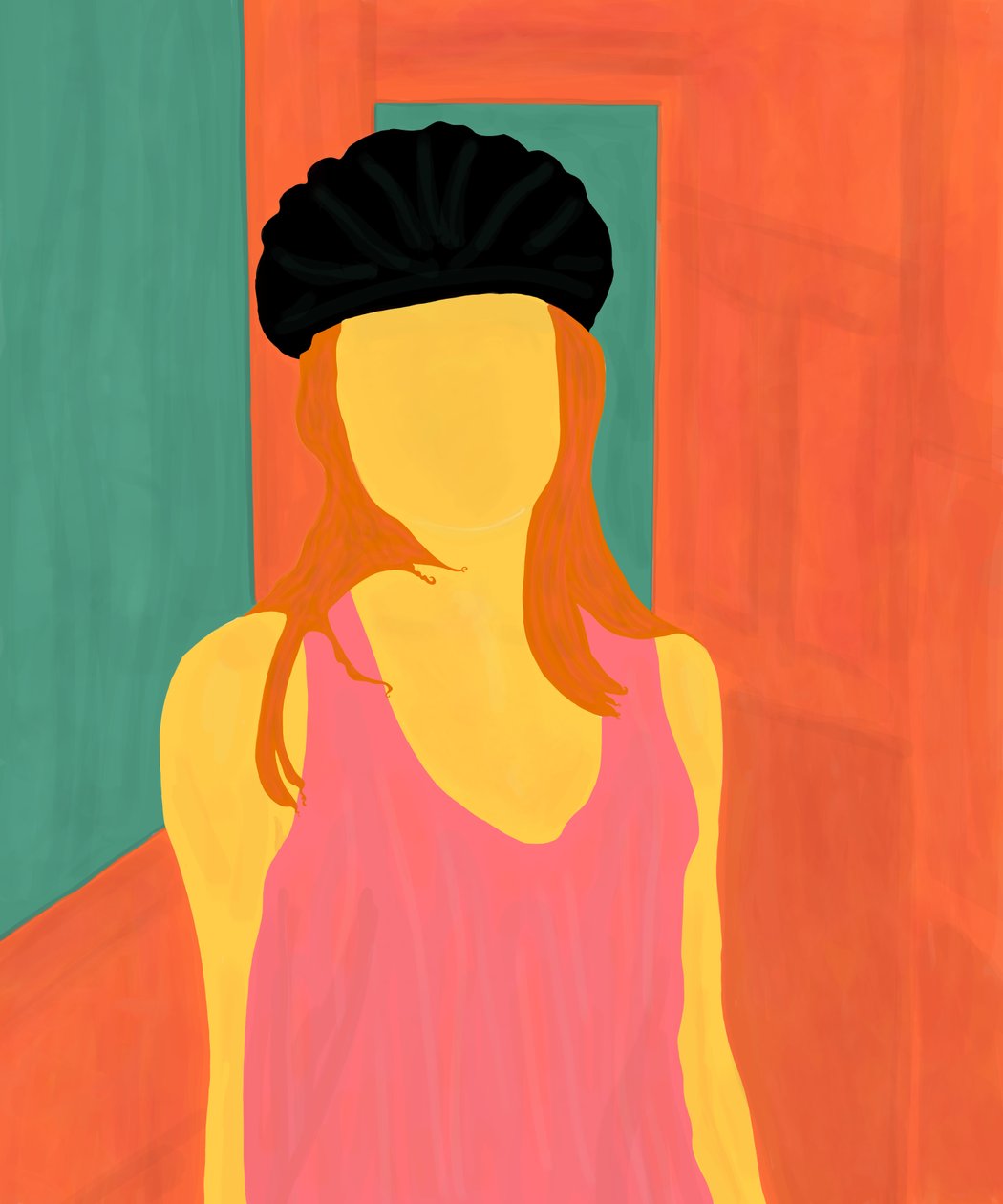 Ava met fietshelm, Brooklyn (digitale kunst) door Evan Sklar