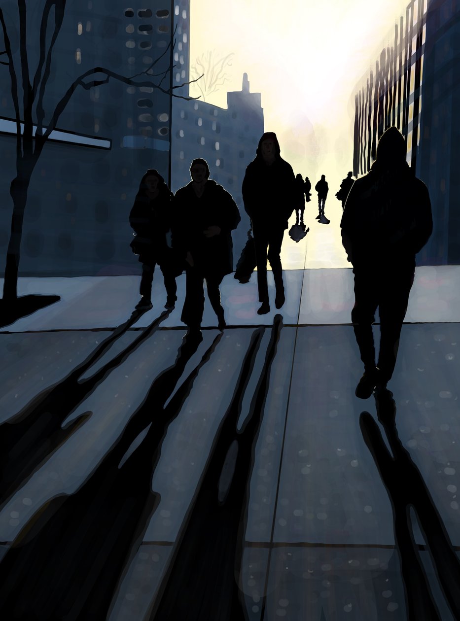 Manhattan stoep (digitale kunst) door Evan Sklar