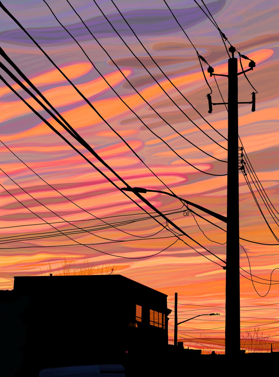 Red Hook, Brooklyn, Dageraad (digitale kunst) door Evan Sklar