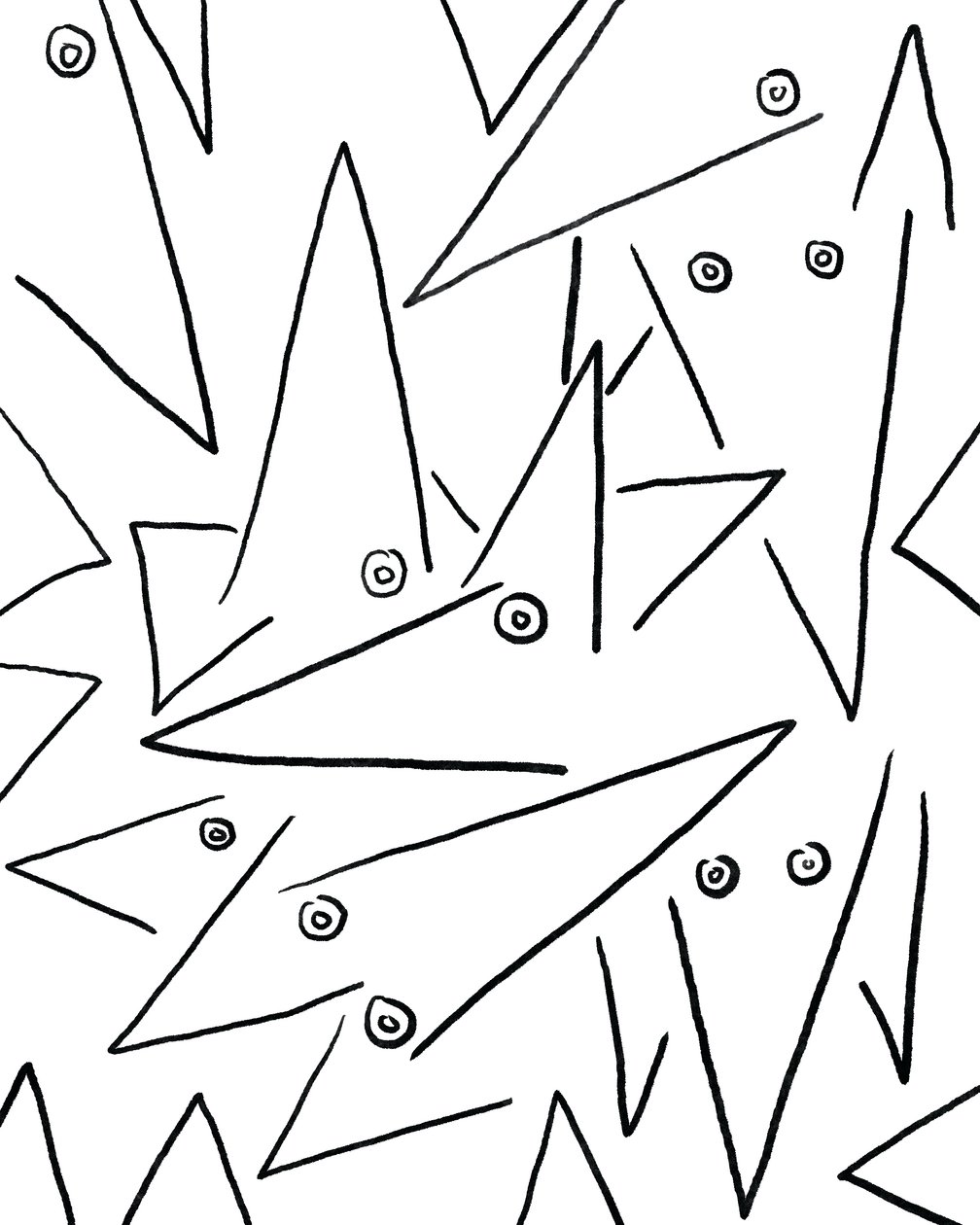 Too Many Dogs, c.2020-24 (digitale kunst) door Evan Sklar