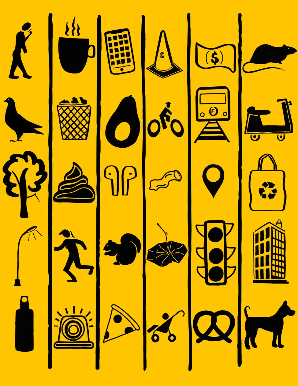 Urban Hieroglyphics, Brooklyn (digitale kunst) door Evan Sklar
