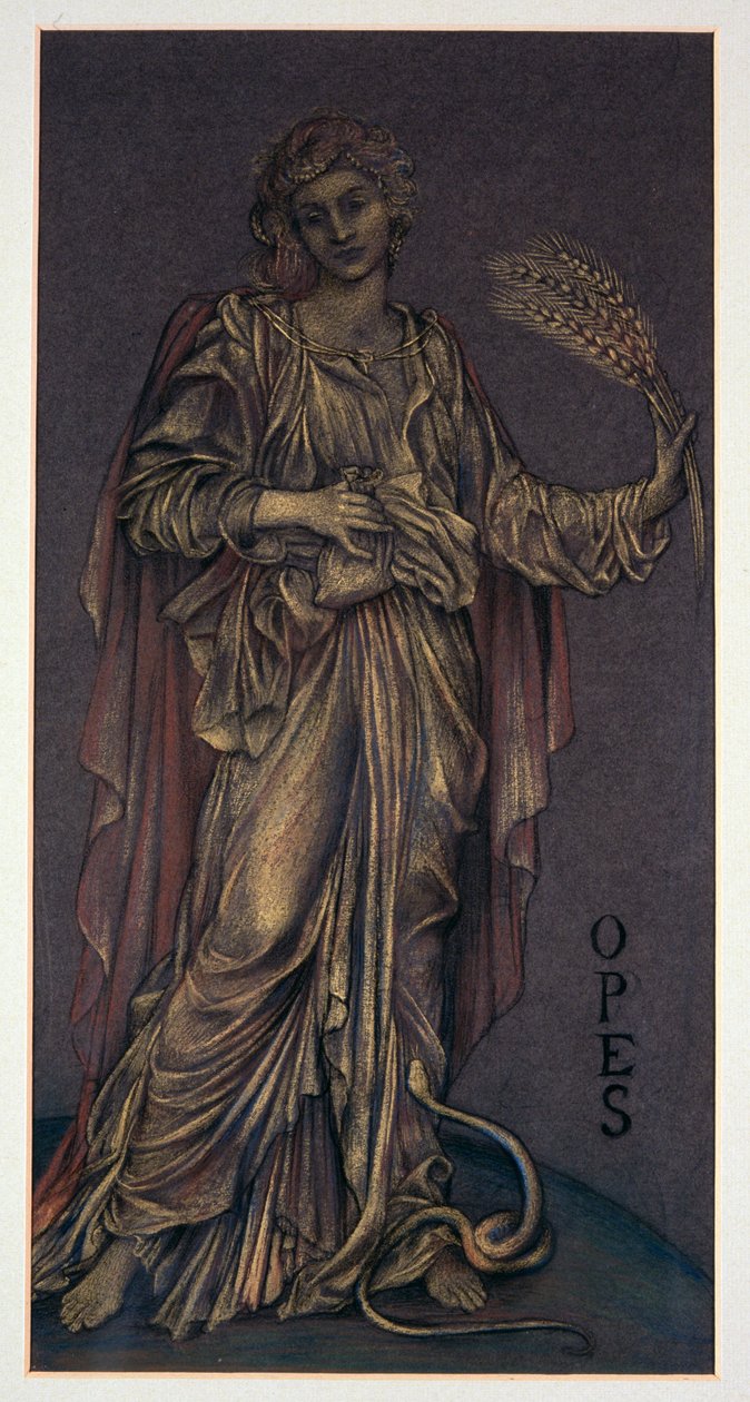 Afgewerkte studie voor Opes door Evelyn De Morgan