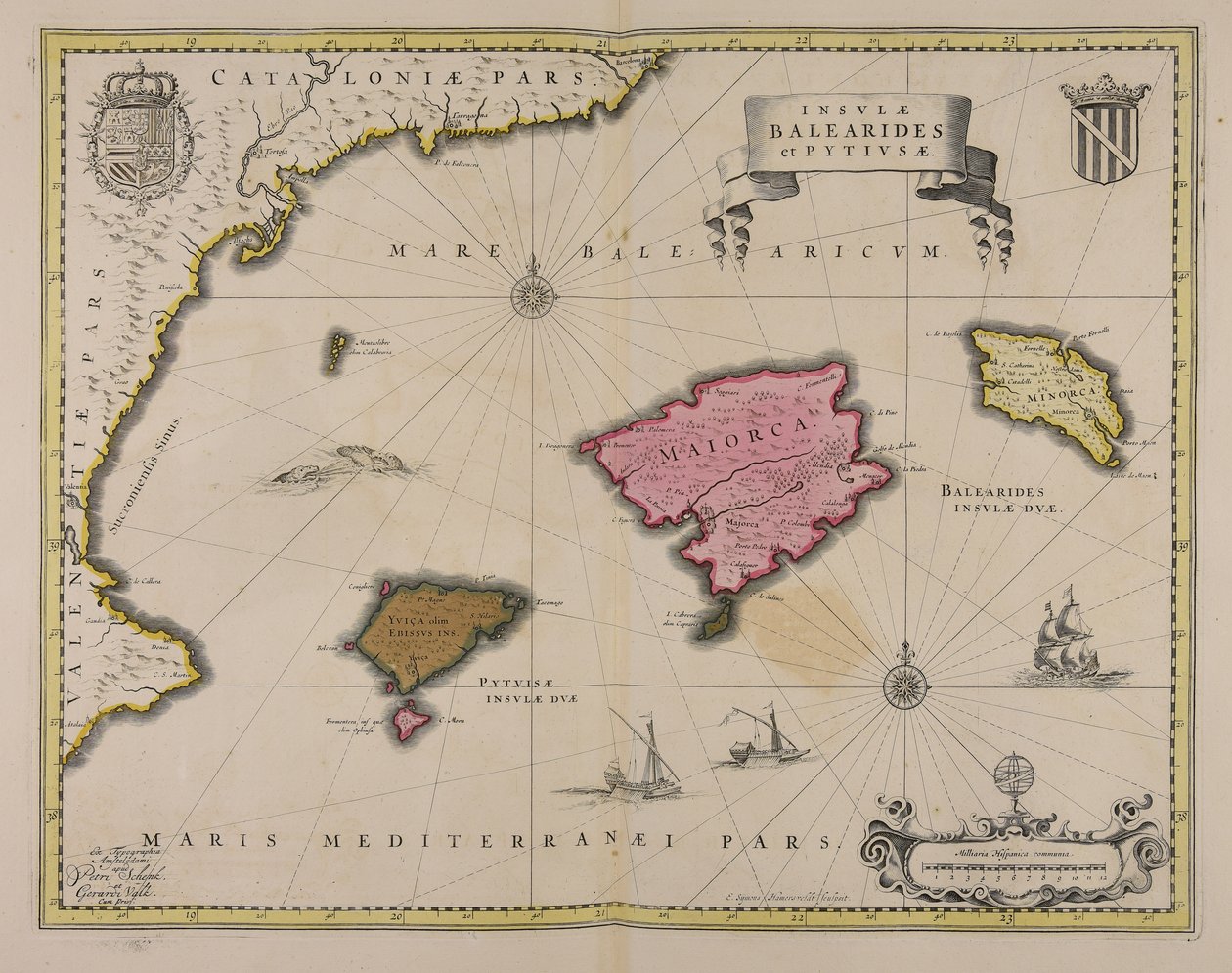 Insulae Balearides et Pytiusae door Everard Symonsz van Hamersveldt