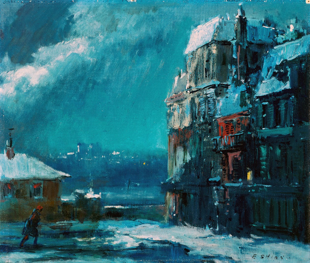 Winternacht, Parijs door Everett Shinn
