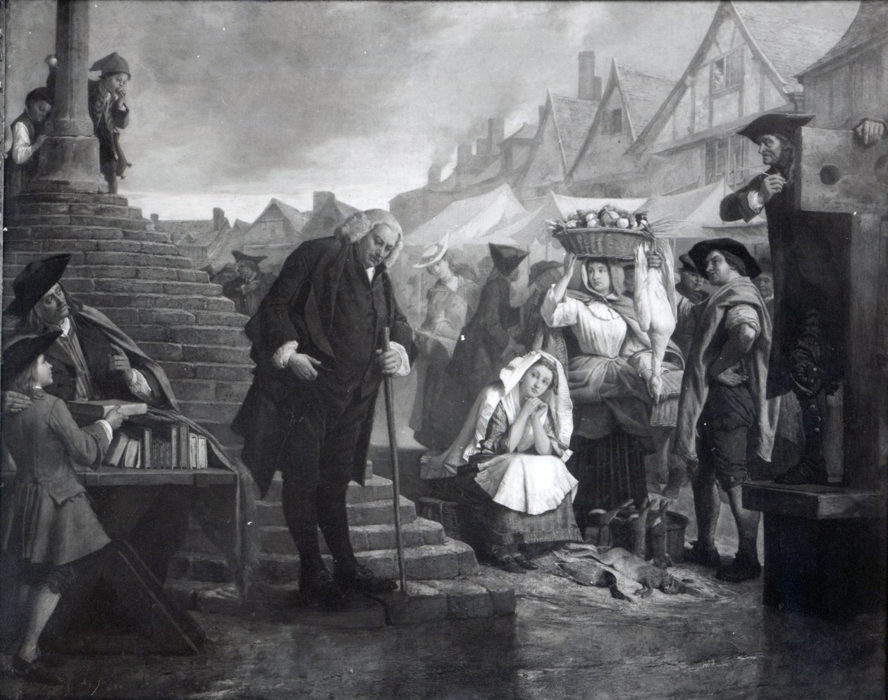 Dr. Johnson doet boete op de markt van Uttoxeter, 1869 door Eyre Crowe
