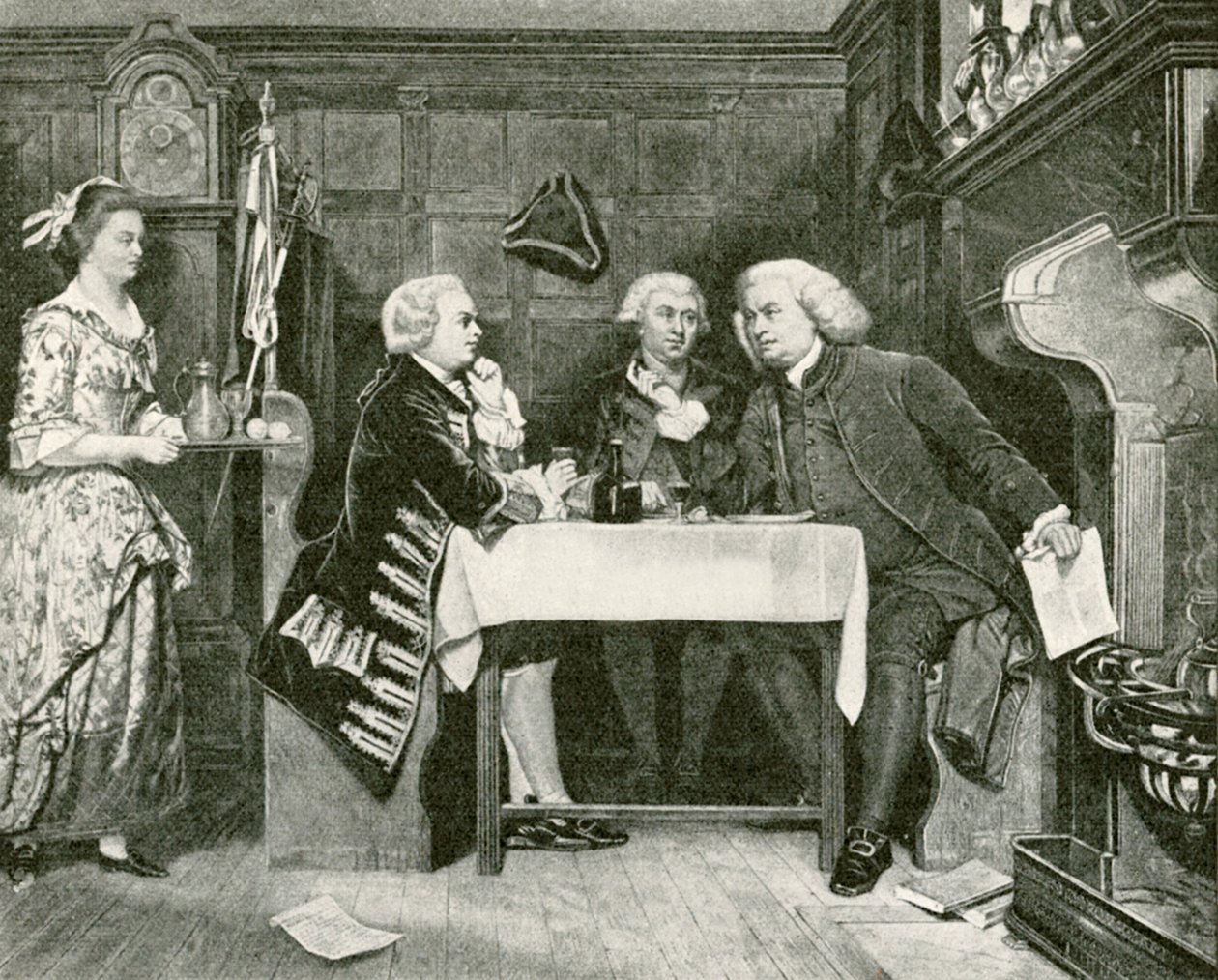 Johnson, Goldsmith en Boswell in de Mitre Tavern door Eyre Crowe