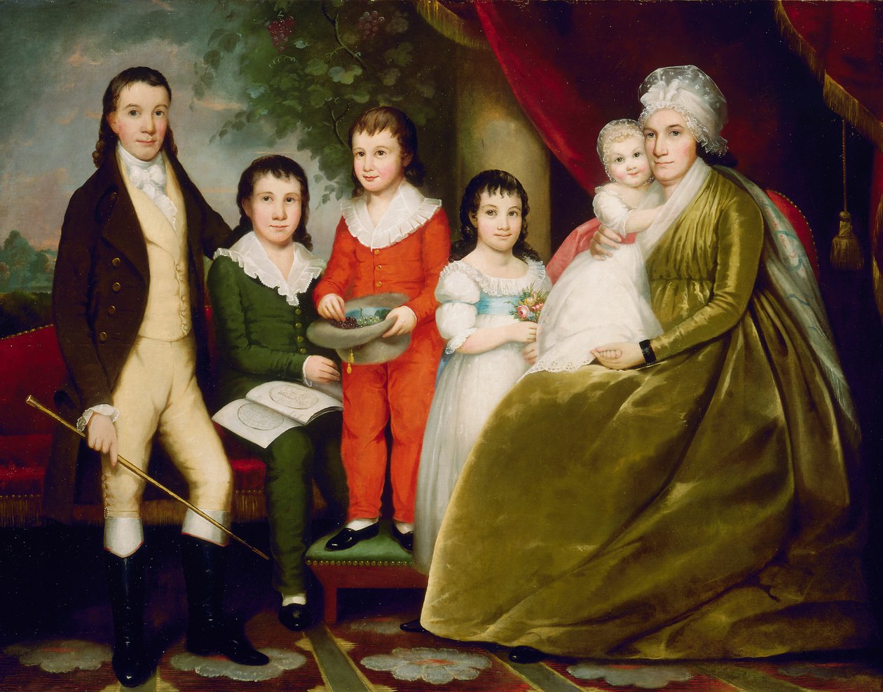 Mevrouw Noah Smith en Familie, ca. 1830 door Ezra Ames