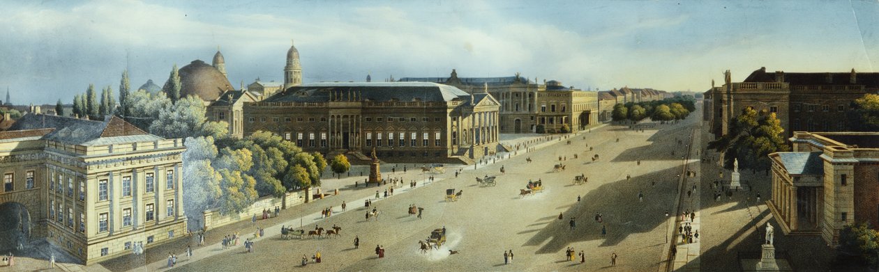 Unter den Linden vanaf het Arsenaal, c.1855 door F. von Laer