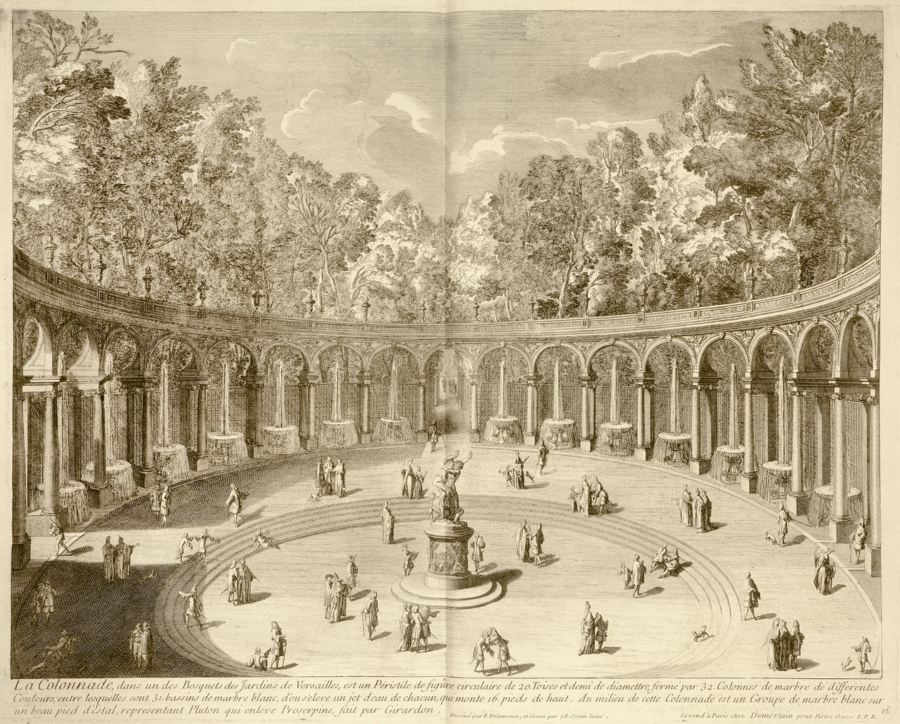 La Colonnade, Versailles, c.1715 door F. (after) Delamonce
