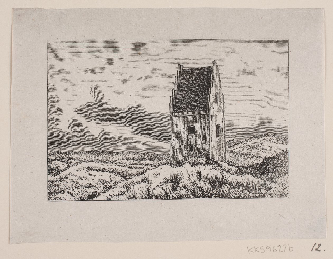Den Tilsandede Kirke op Skagen door F. Hendriksen