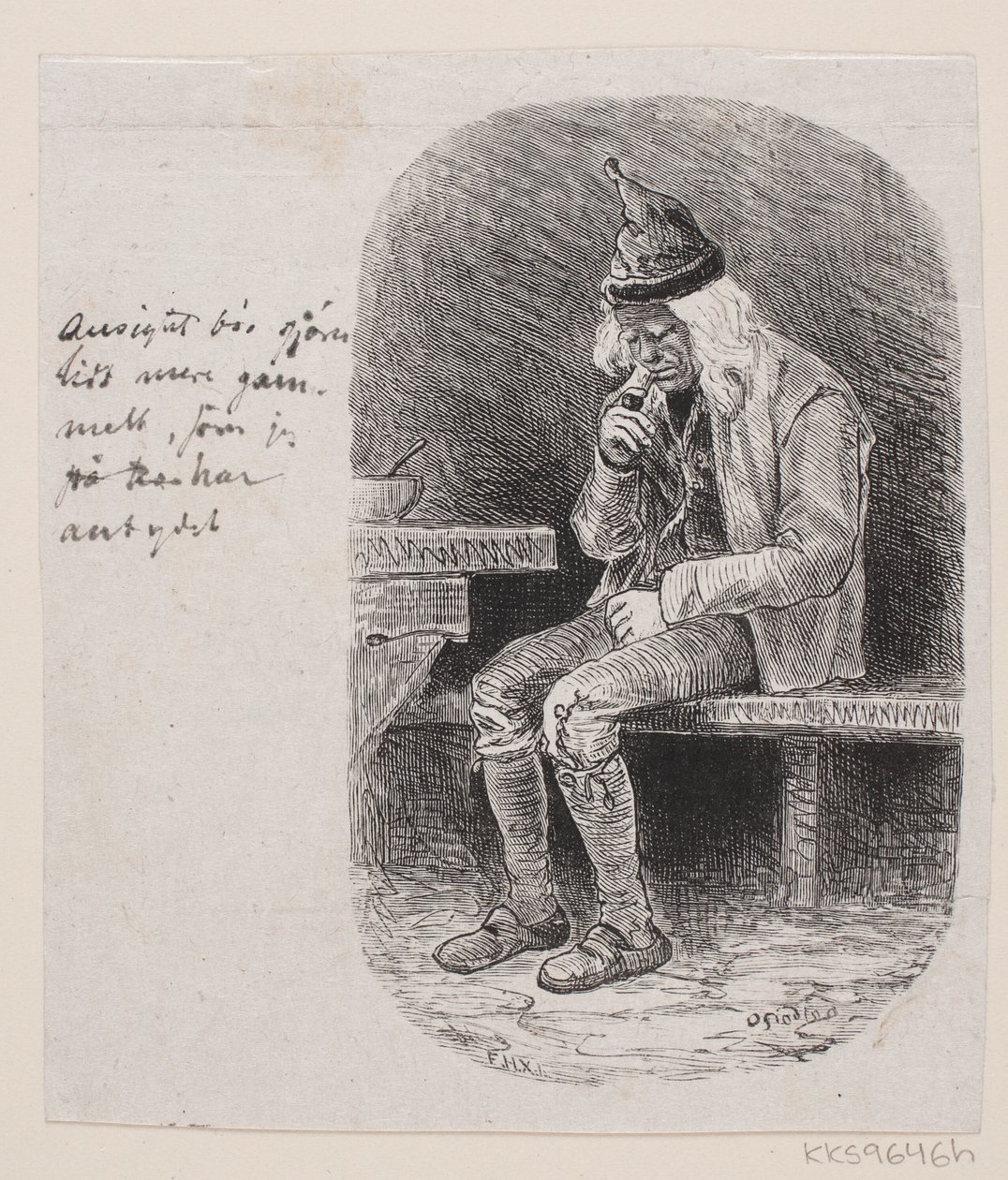 Illustratie voor "Den syvende far i huset" door F. Hendriksen