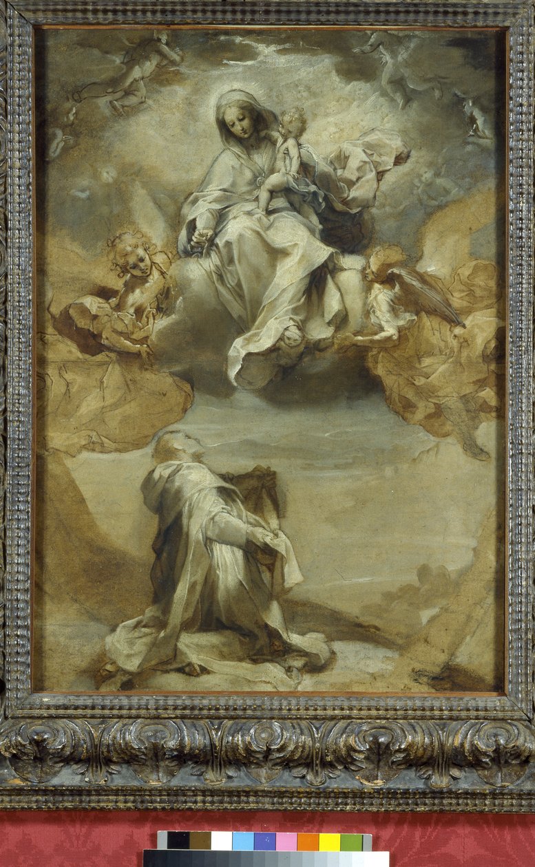 St. Dominicus ontvangt de rozenkrans, 16e eeuw door Federico Barocci