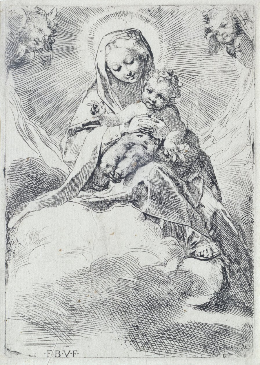 Madonna in de Wolken door Federico Barocci