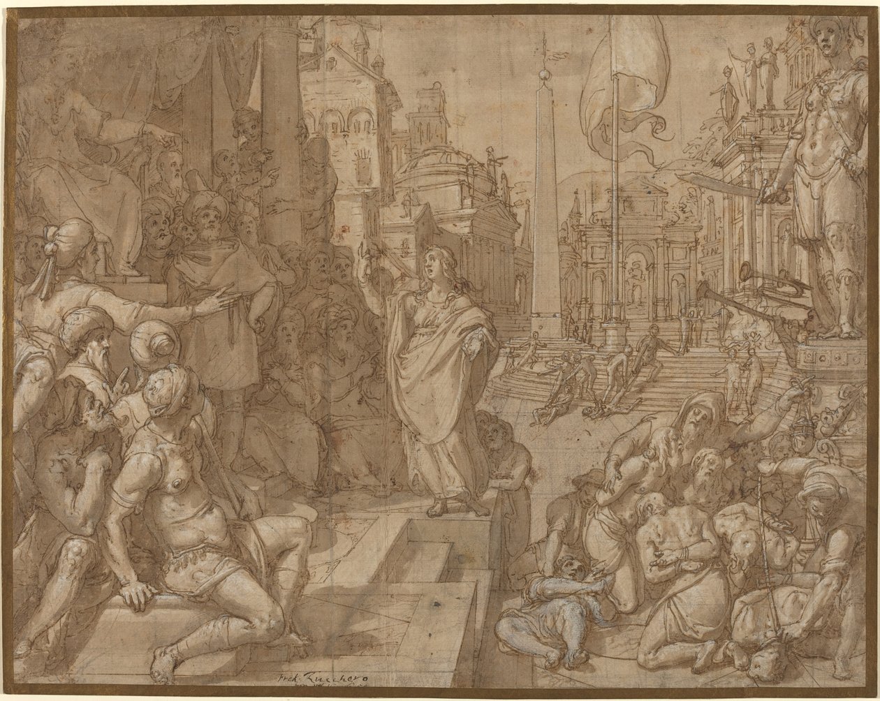 Dispuut van Sint-Catharina van Alexandrië door Federico Zuccaro