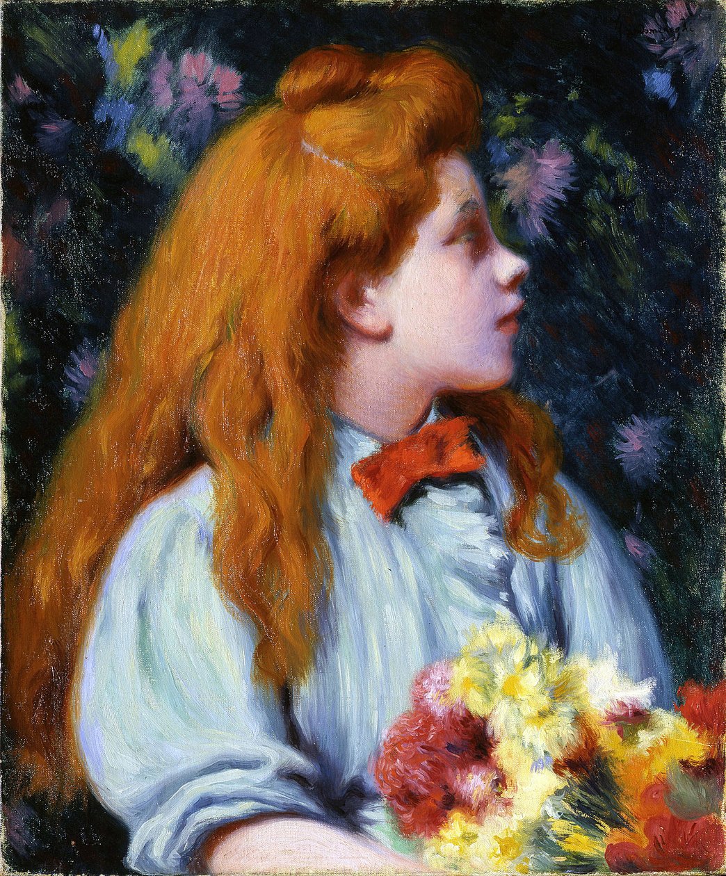 Meisje met bloemen door Federigo Zandomeneghi