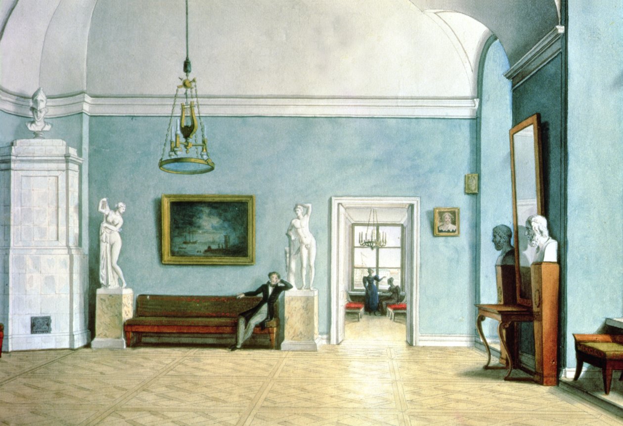 Neoklassiek Interieur, c.1820 door Fedor Petrovich Tolstoy