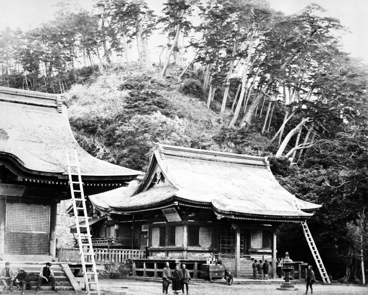Een Kamakura-tempel door Felice Beato