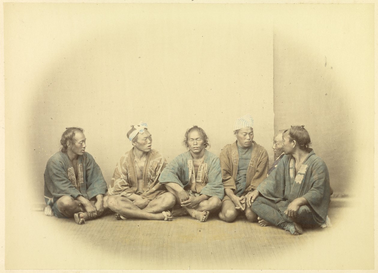[Een groep Japanse contractarbeiders]. door Felice Beato