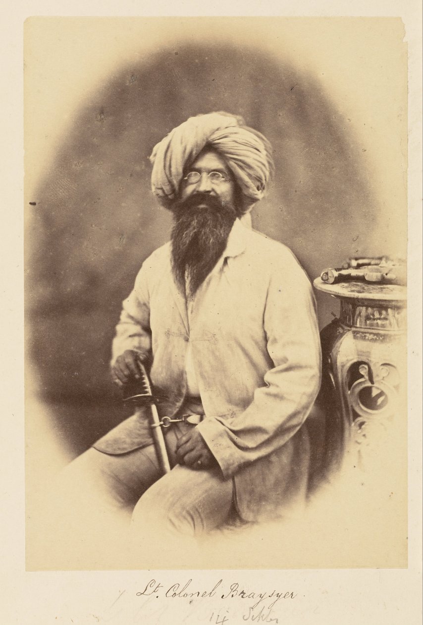 Luitenant-kolonel Brasyer, 14e Sikhs door Felice Beato