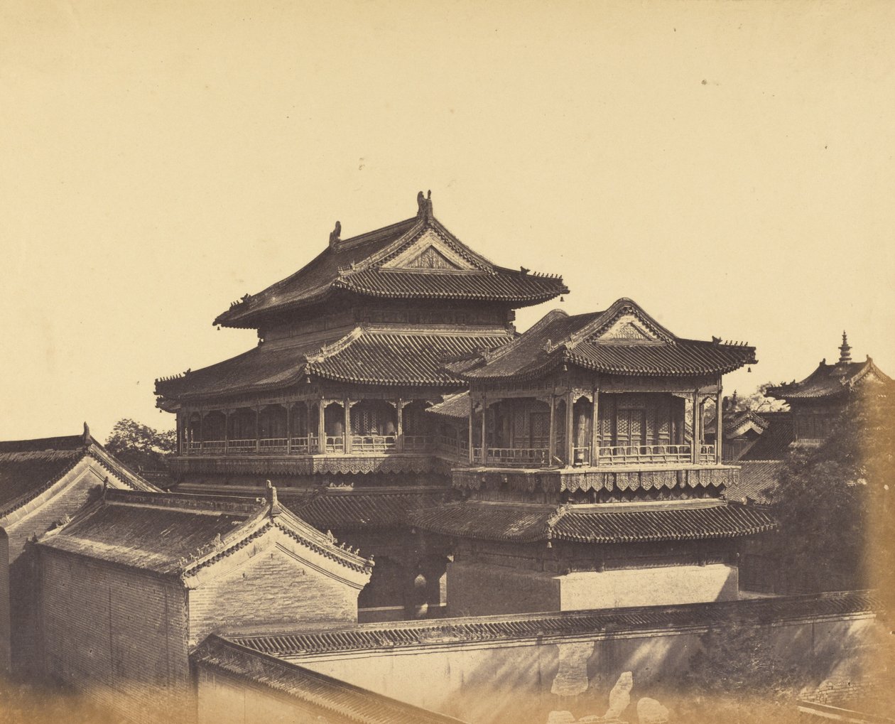 Tempel van Confucius, Pekin, oktober 1860 door Felice Beato