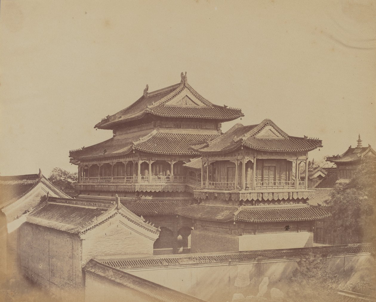 Tempel van Confucius, Peking, oktober 1860 door Felice Beato