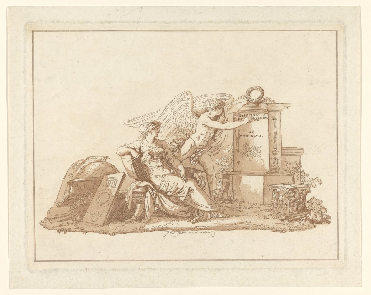 Allegorie op de architectuur door Felice Giani