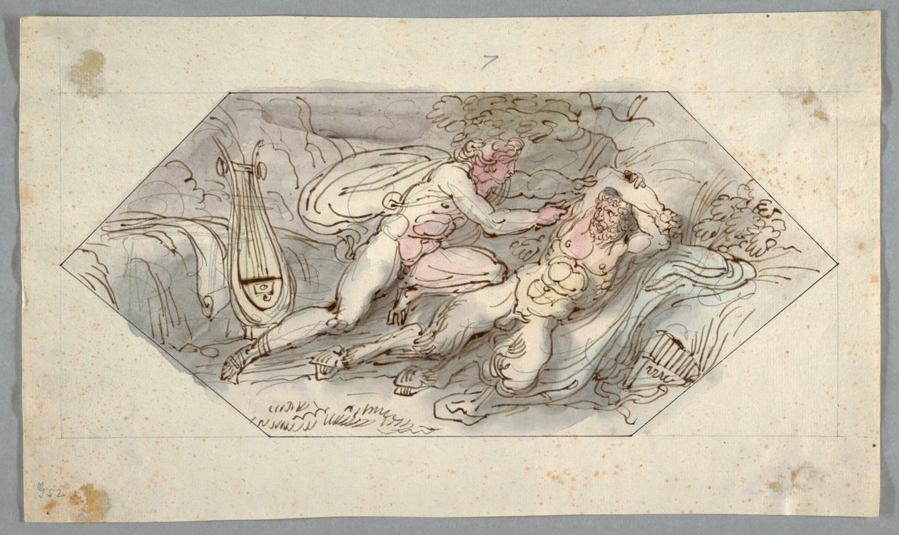 Apollo vilt Marsyas door Felice Giani