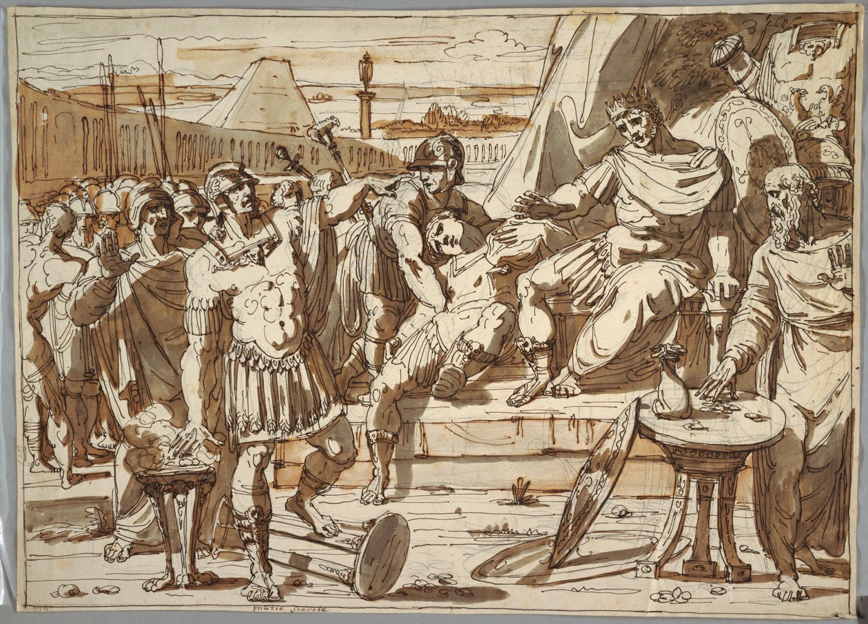 Caius Mucius Scaevola en Porsena door Felice Giani
