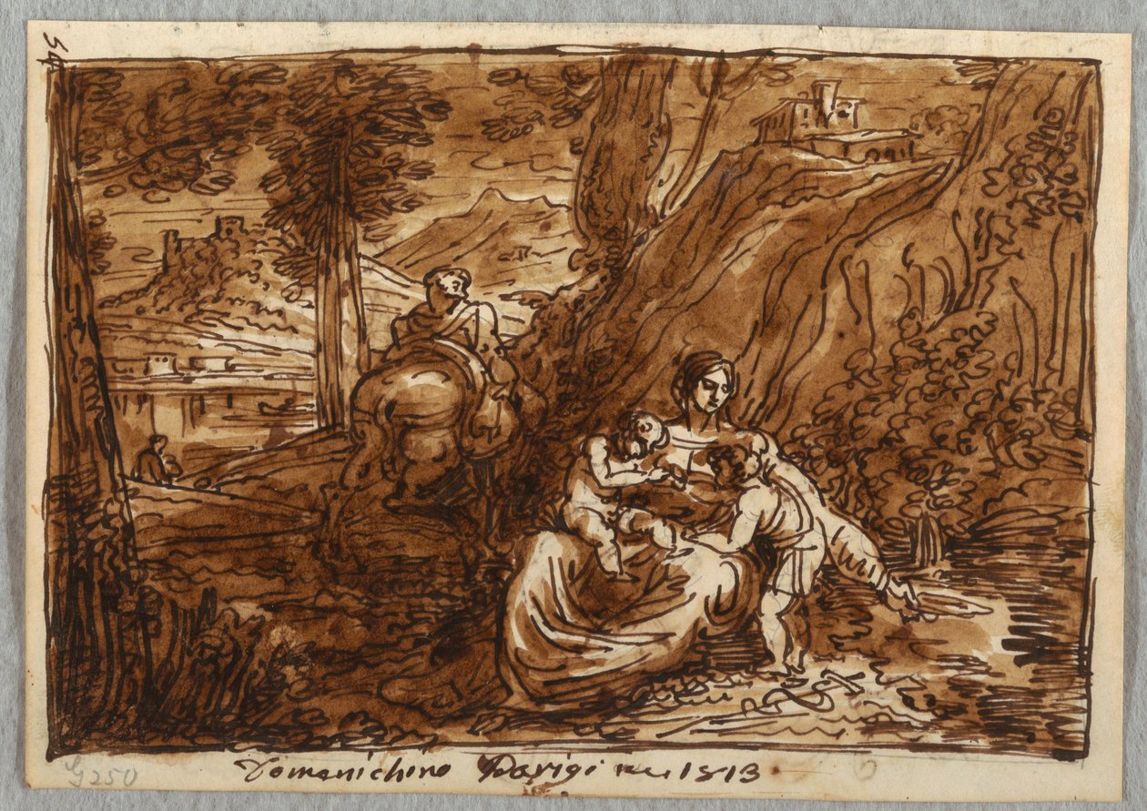 De vlucht naar Egypte, naar Domenichino door Felice Giani