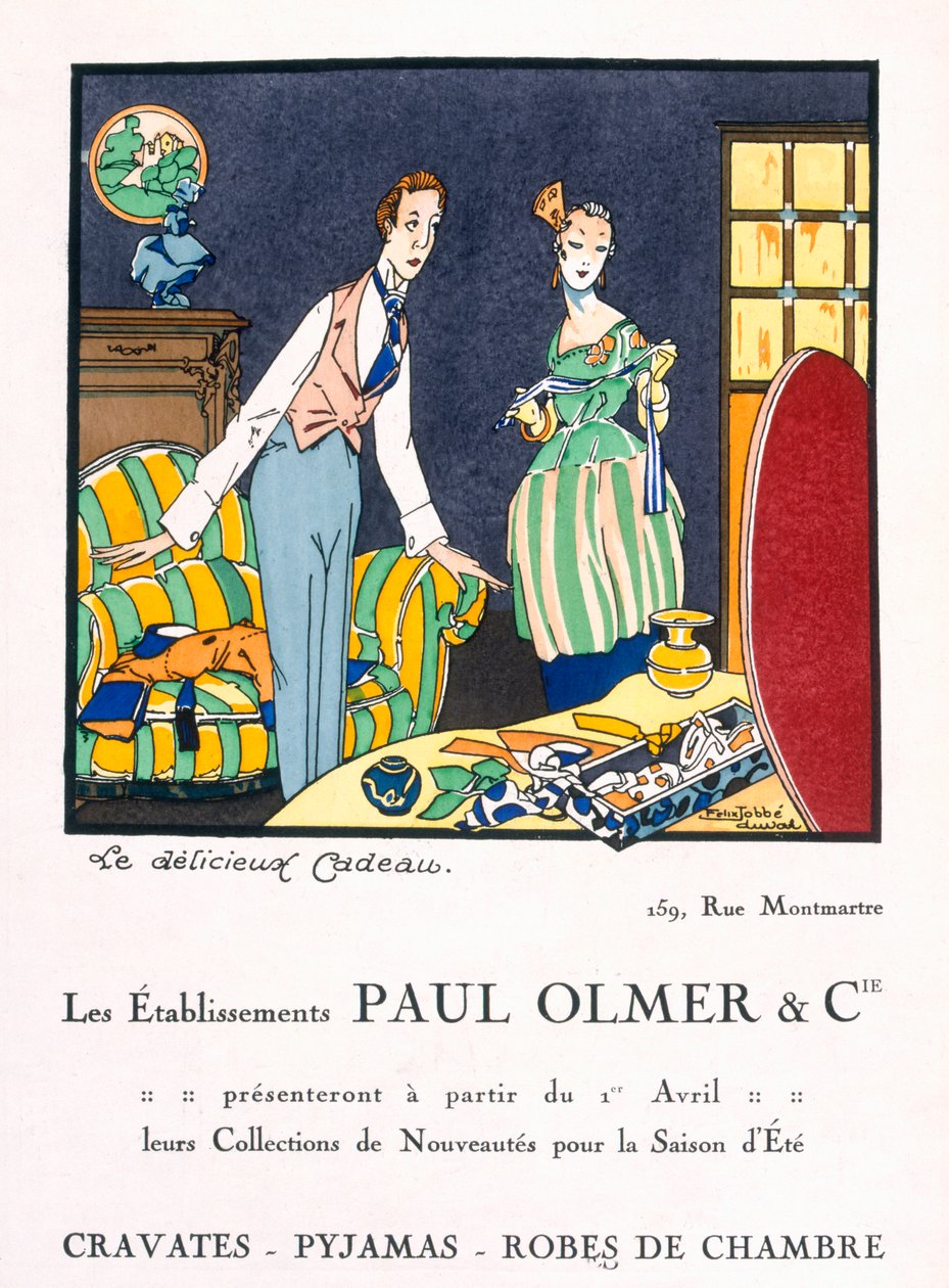 Advertentie voor Paul Olmers zomercollectie, ca. 1920s door Felix A.M. Jobbe Duval