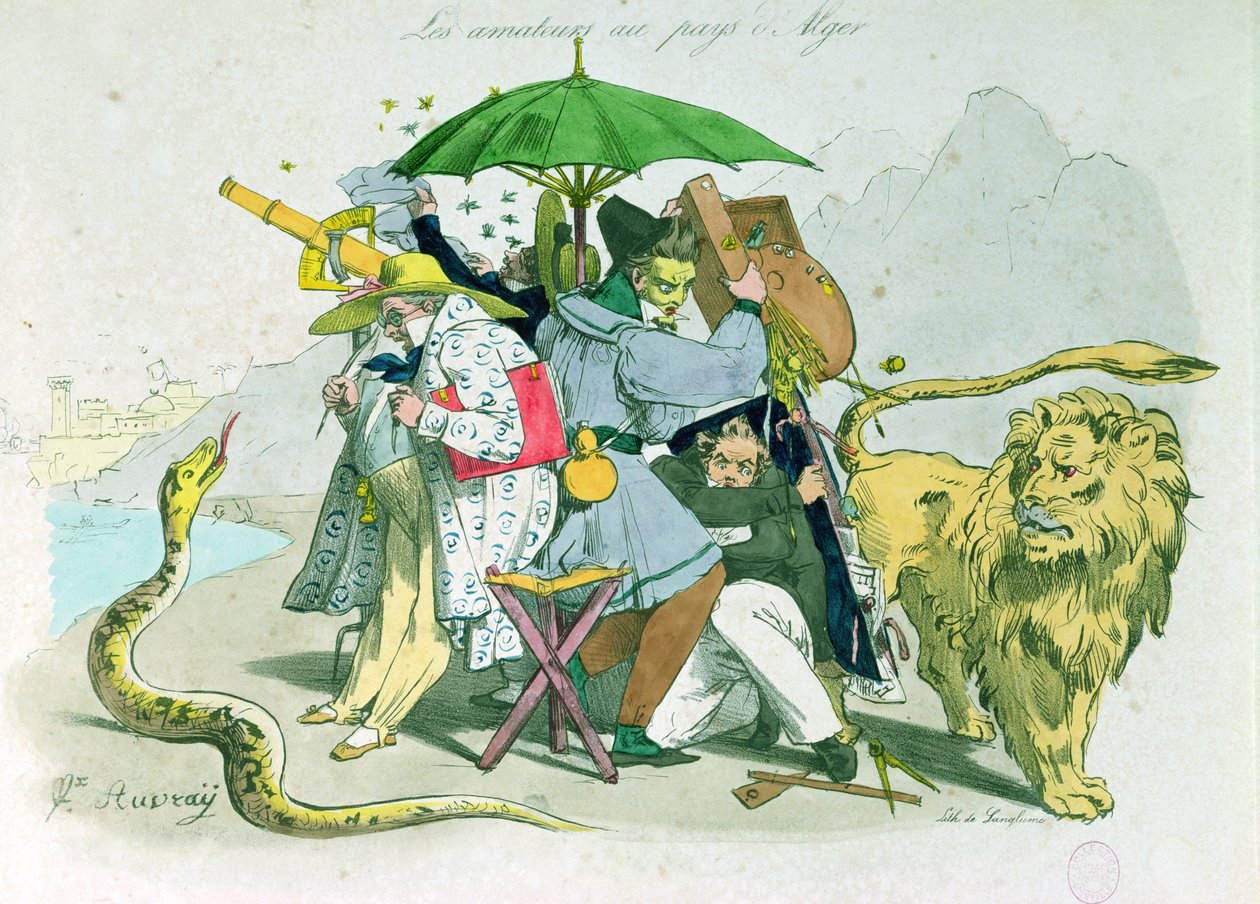 Amateur Schilders en Schrijvers in Algerije, 1830 door Felix Auvray