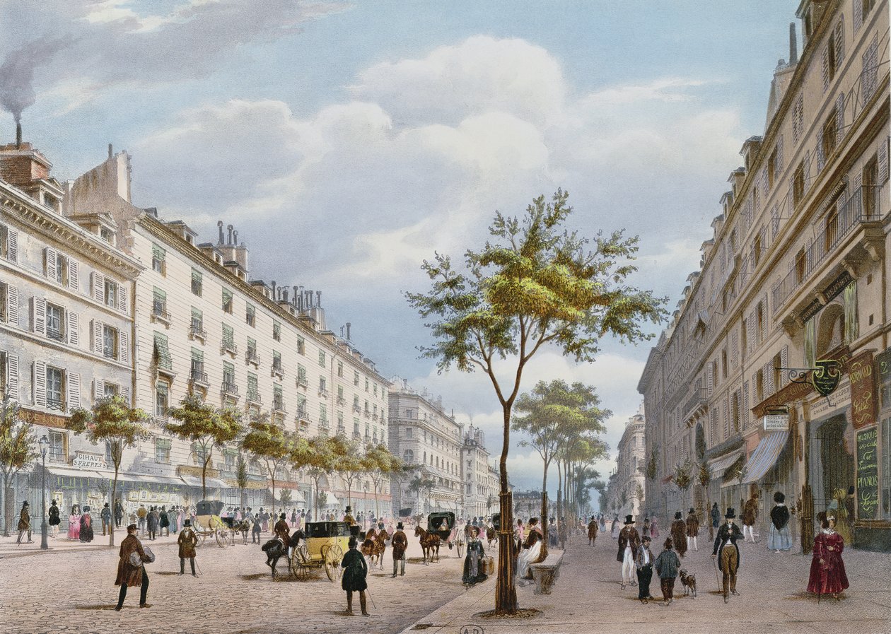 De Boulevard des Italiens, c.1840 door Felix Benoist