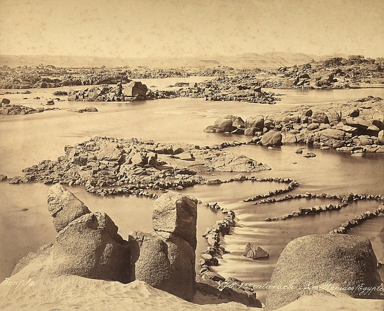 De cataracten van de Nijl, Egypte door Félix Bonfils