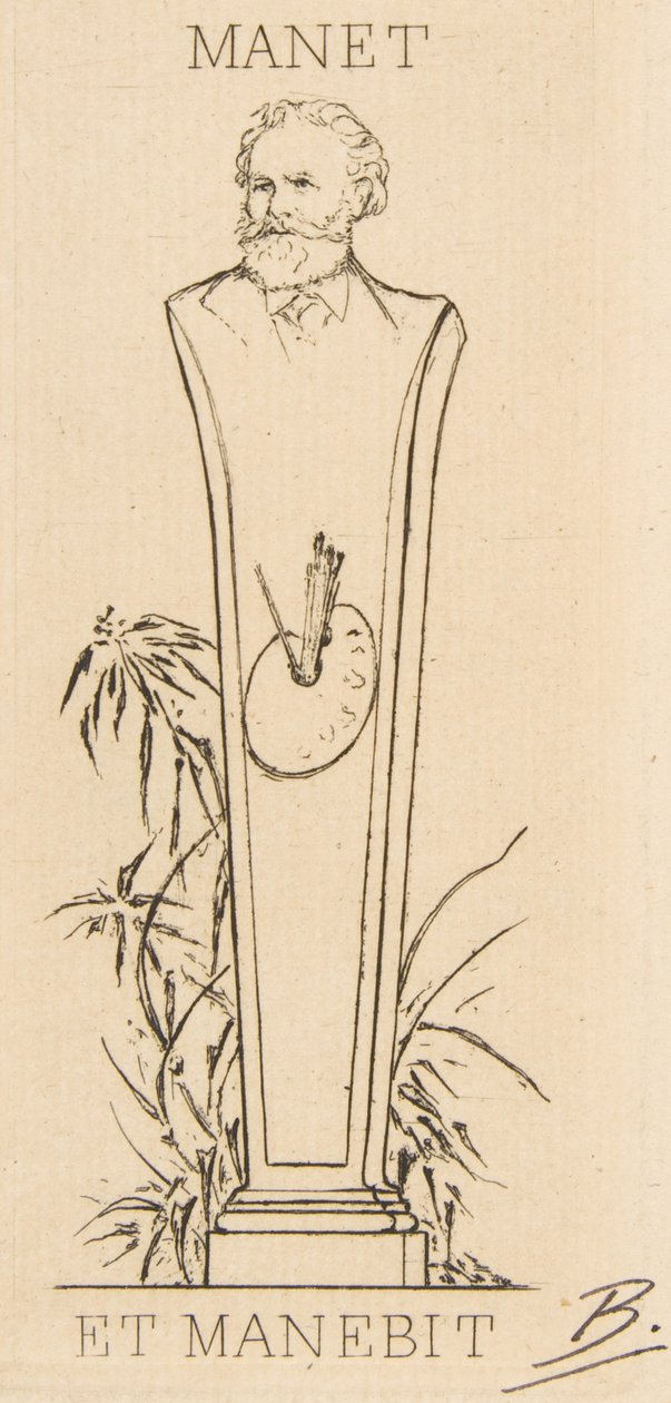 Ex-libris van Manet, 1875 door Felix Bracquemond