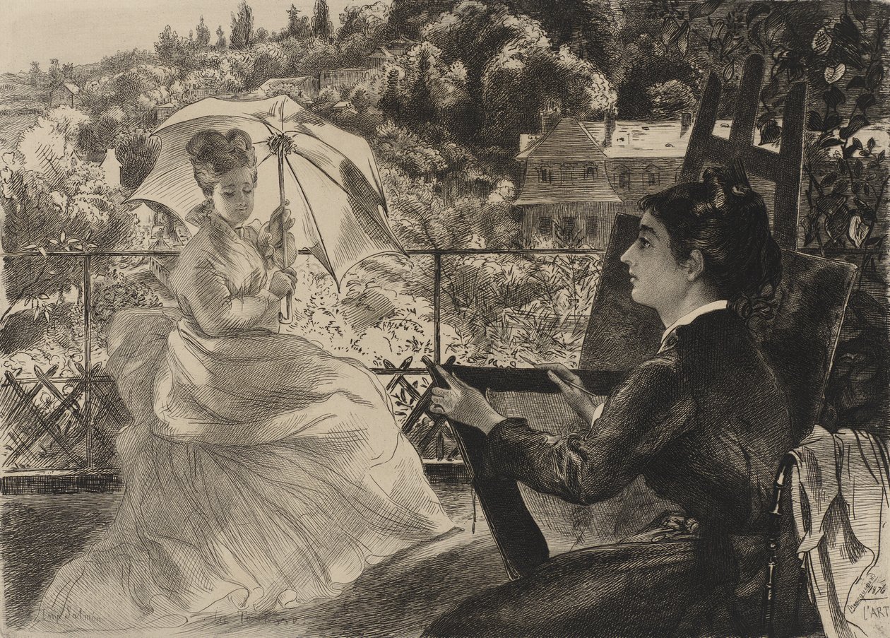 La Terrasse door Felix Bracquemond