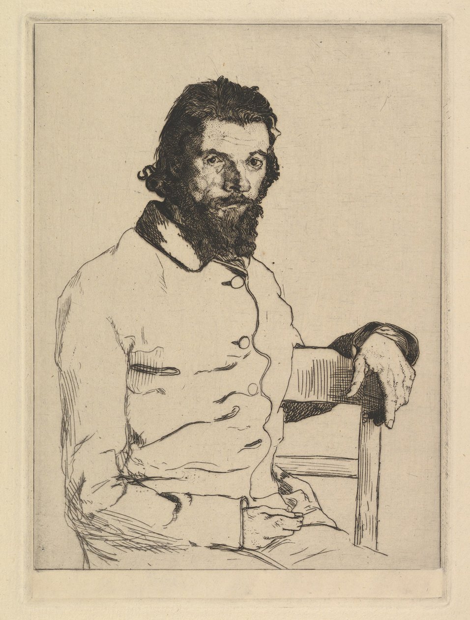 Portret van Charles Meryon, 1853 door Felix Bracquemond