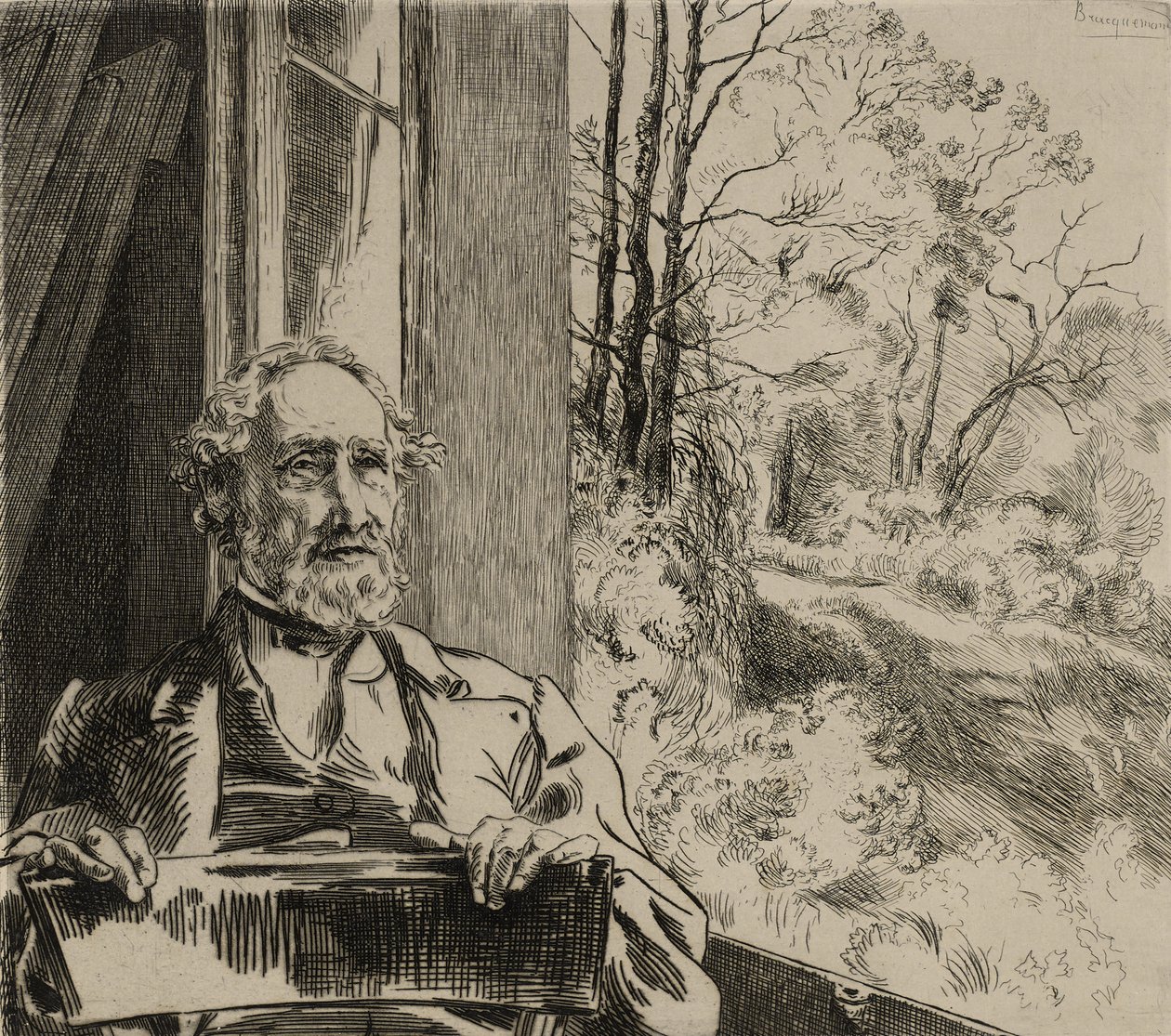 Portret van Jacob Meyer-Heine door Felix Bracquemond